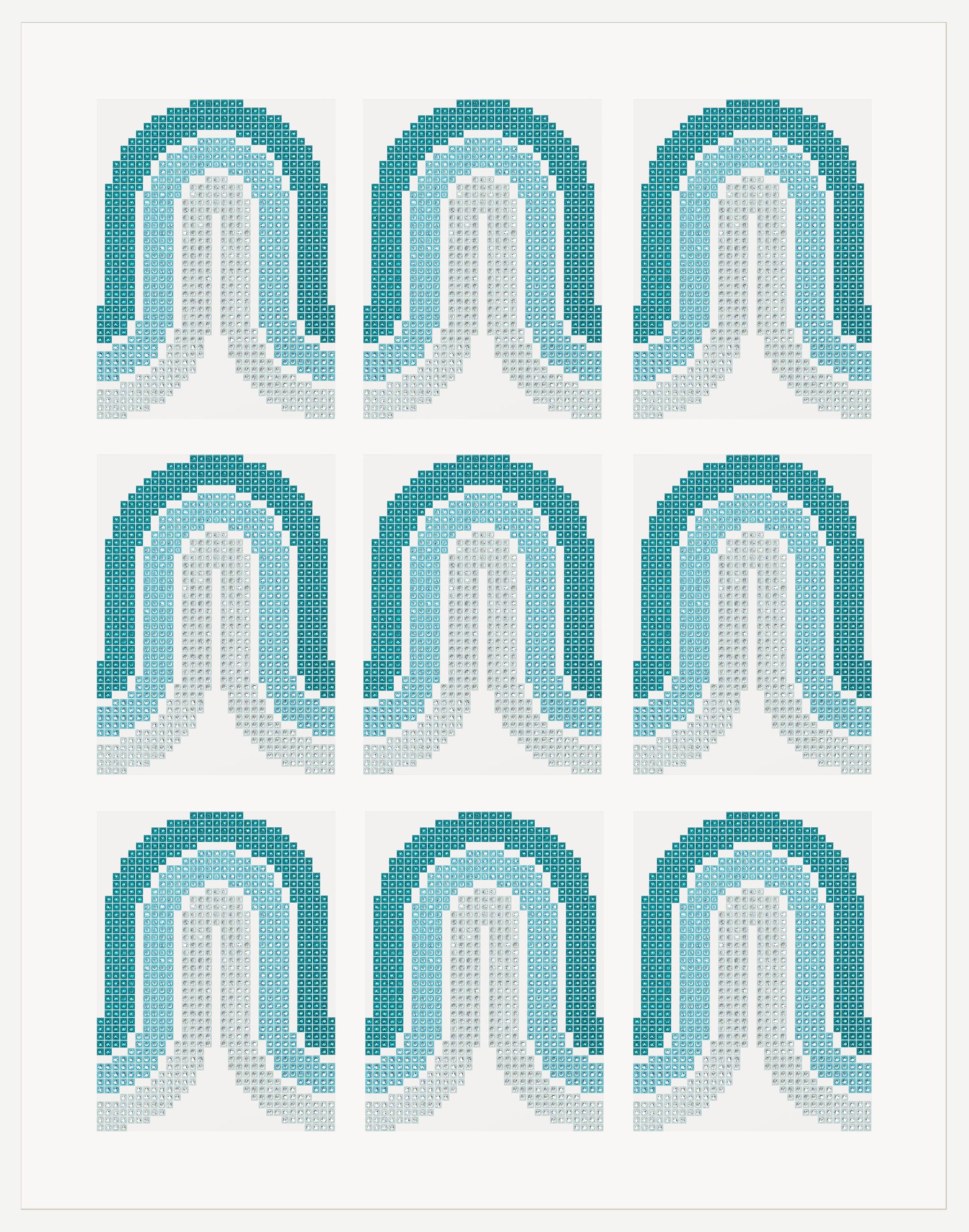 Curve - Teal - crystal art by Julia Roshkow