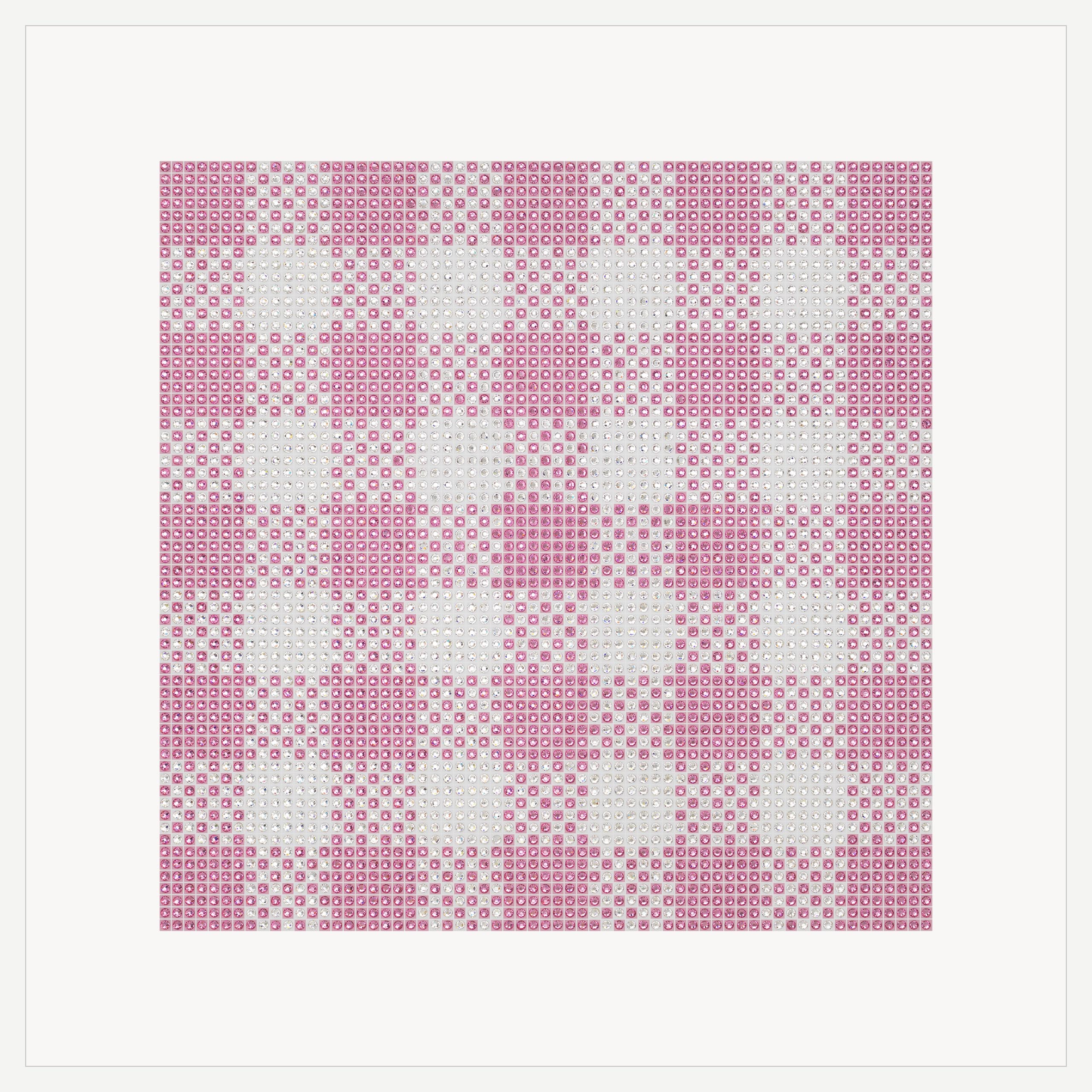 Pink Gingham - crystal art by Julia Roshkow